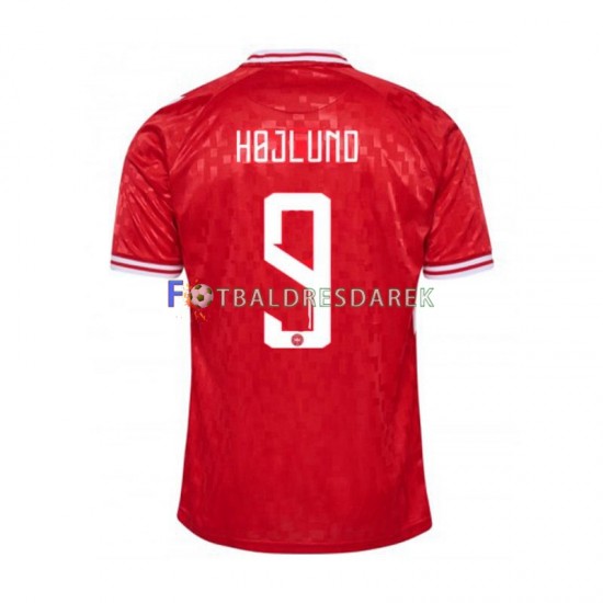 Dánsko Hojlund 9 Dres Domácí Euro 2024 Krátký rukáv ,Muže