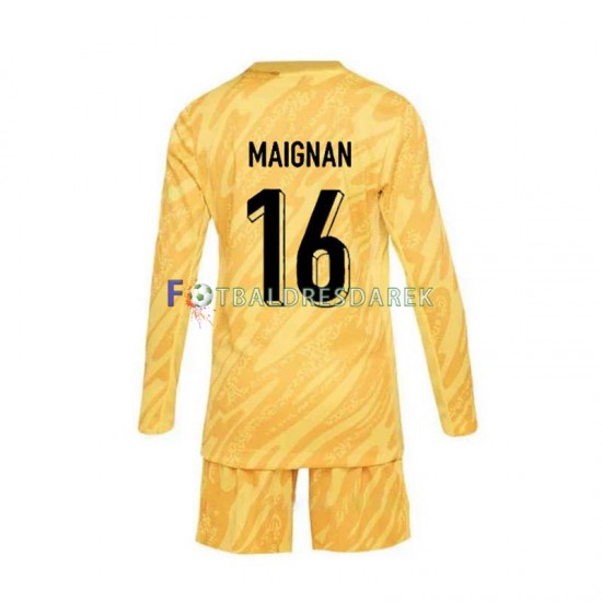 Francie Brankářské Mike Maignan 16 Dres Domácí Euro 2024 Dlouhý rukáv ,Dětské