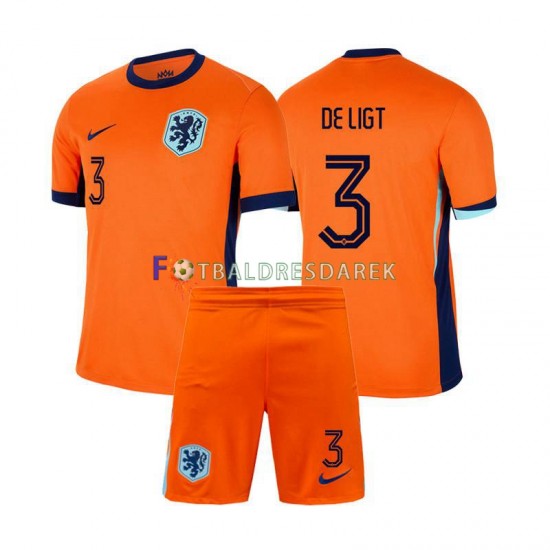 Nizozemsko Matthijs de Ligt 3 Dres Domácí Euro 2024 Krátký rukáv ,Dětské