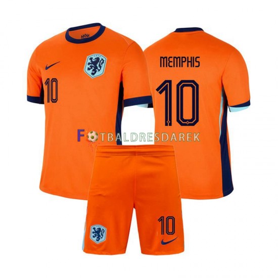 Nizozemsko Memphis Depay 10 Dres Domácí Euro 2024 Krátký rukáv ,Dětské