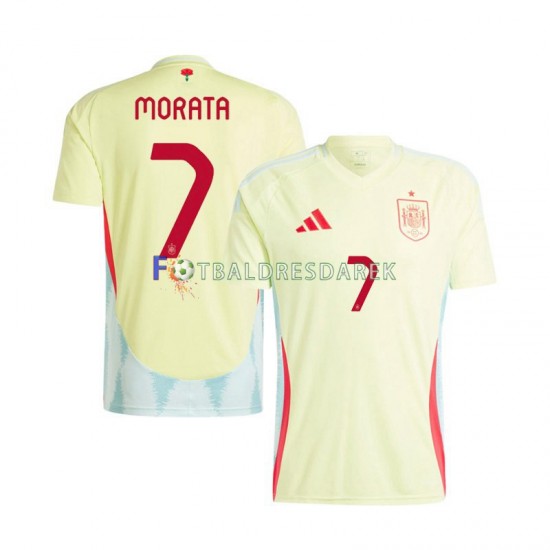Španělsko Alvaro Morata 7 Dres Venkovní Euro 2024 Krátký rukáv ,Muže