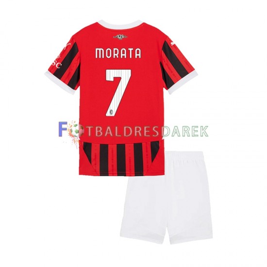 AC Milán Alvaro Morata 7 Dres Domácí 2024-2025 Krátký rukáv ,Dětské