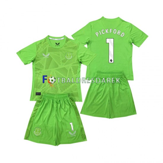 Everton Brankářské Pickford 1 Dres Domácí 2024-2025 Krátký rukáv ,Dětské