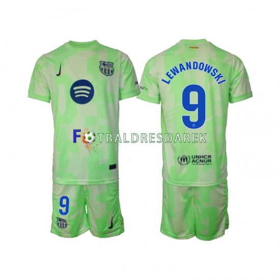 FC Barcelona Robert Lewandowski 9 Dres Alternativní 2024-2025 Krátký rukáv ,Dětské