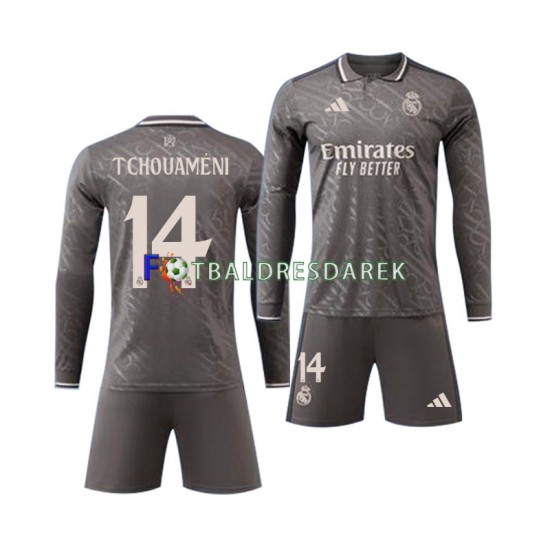 Real Madrid Tchouameni 14 Dres Venkovní 2024-2025 Dlouhý rukáv ,Dětské