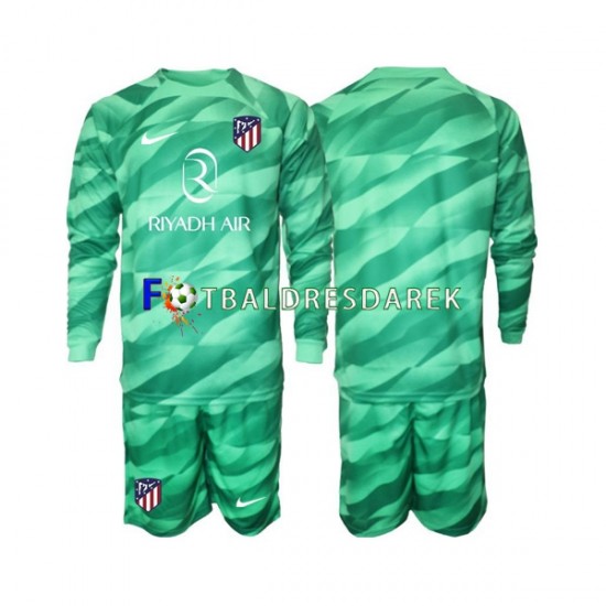 Atlético Madrid Brankářské Dres Zelená Venkovní 2023-2024 Dlouhý rukáv ,Dětské