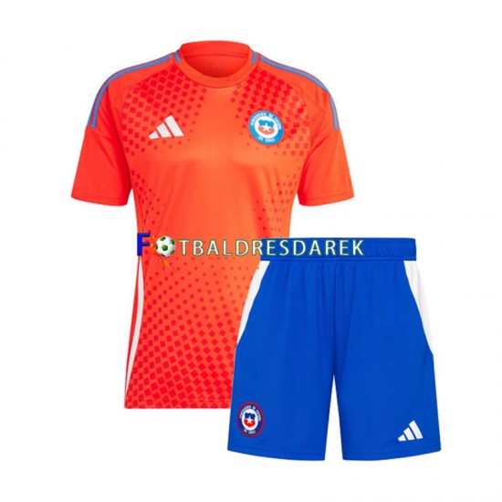 Chile Dres Venkovní Copa America 2024 Krátký rukáv ,Dětské