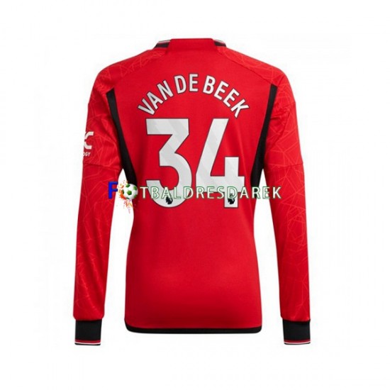 Manchester United Donny van de Beek 34 Dres Domácí 2023-2024 Dlouhý rukáv ,Muže