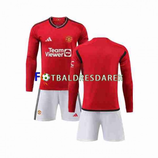 Manchester United Dres Domácí 2023-2024 Dlouhý rukáv ,Dětské