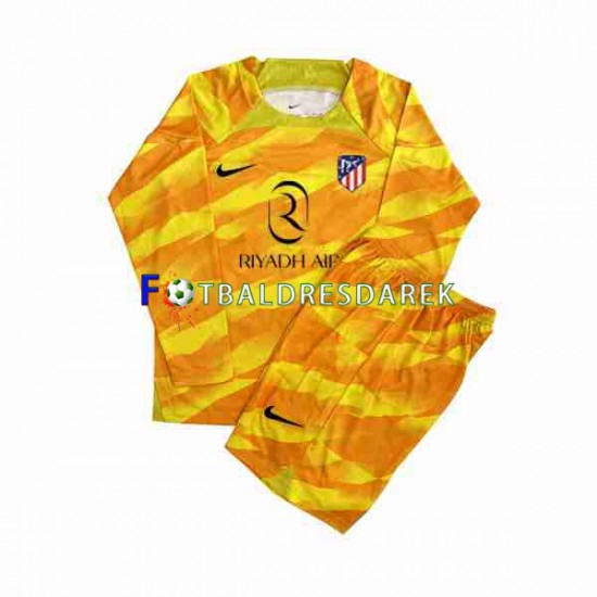 Atlético Madrid Brankářské Dres Oranžový 2023-2024 Dlouhý rukáv ,Dětské