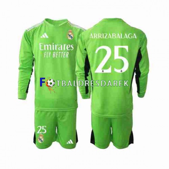 Real Madrid Brankářské Kepa Arrizabalaga 25 Dres Domácí 2023-2024 Dlouhý rukáv ,Dětské