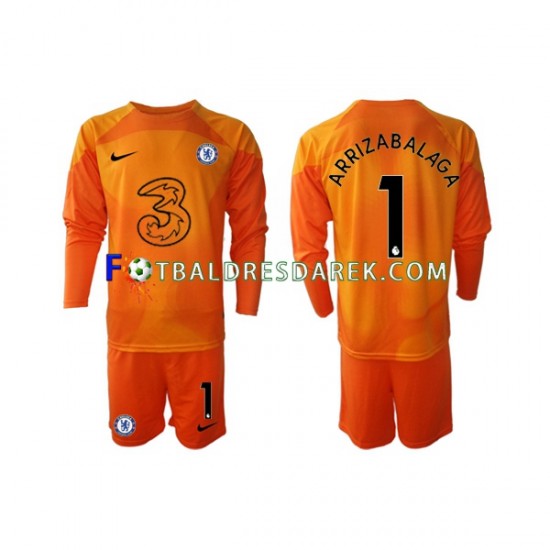 Chelsea Brankářské Kepa Arrizabalaga 1 Dres Domácí 2022-2023 Dlouhý rukáv ,Dětské
