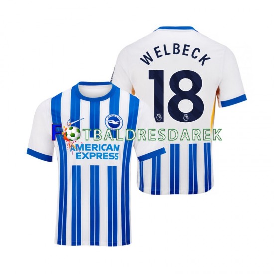 Brighton Hove Albion WELBECK 18 Dres Domácí 2024-2025 Krátký rukáv ,Muže