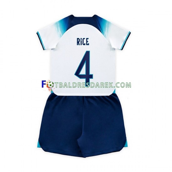 Anglie Rice 4 Dres Domácí MS ve fotbale 2022 Krátký rukáv ,Dětské