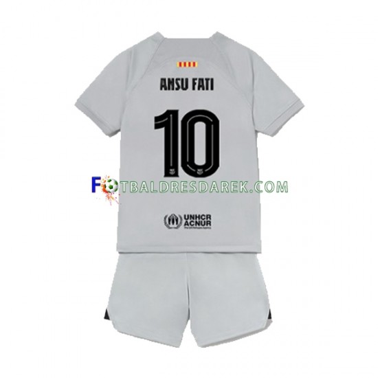 FC Barcelona Ansu Fat 10 Dres Alternativní 2022-2023 Krátký rukáv ,Dětské