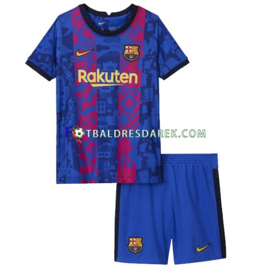 FC Barcelona Dres Alternativní 2021-2022 Krátký rukáv ,Dětské