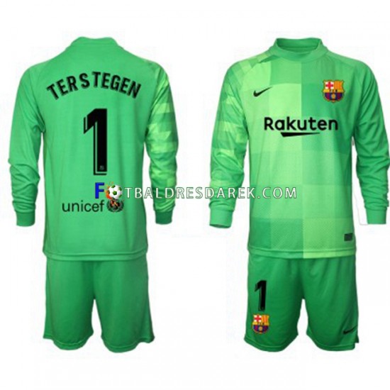FC Barcelona Brankářské Ter Stegen 1 Dres Alternativní 2021-2022 Dlouhý rukáv ,Dětské