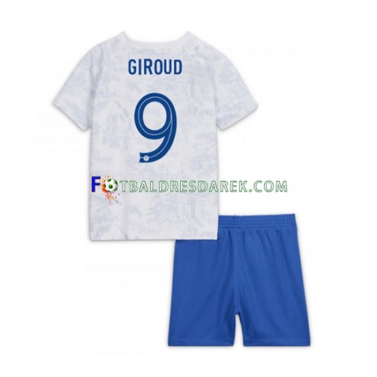 Francie Olivier Giroud 9 Dres Venkovní MS ve fotbale 2022 Krátký rukáv ,Dětské