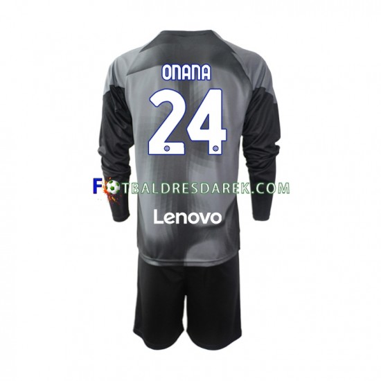 Inter Milán Brankářské Andre Onana 24 Dres Domácí 2022-2023 Dlouhý rukáv ,Dětské