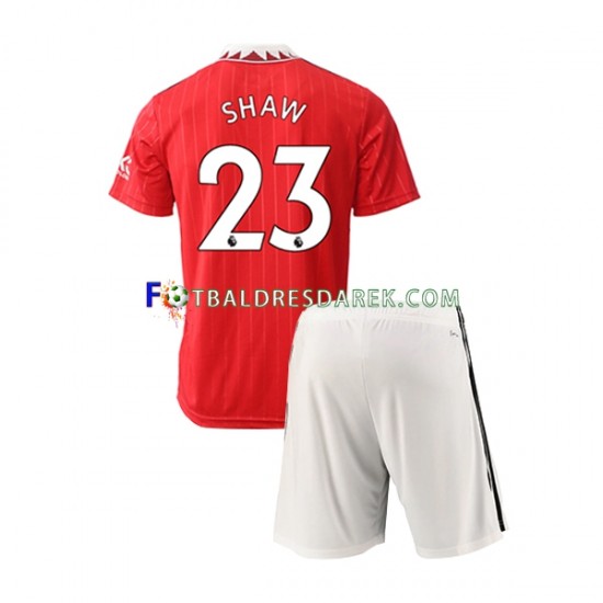 Manchester United Luke Shaw 23 Dres Domácí 2022-2023 Krátký rukáv ,Dětské